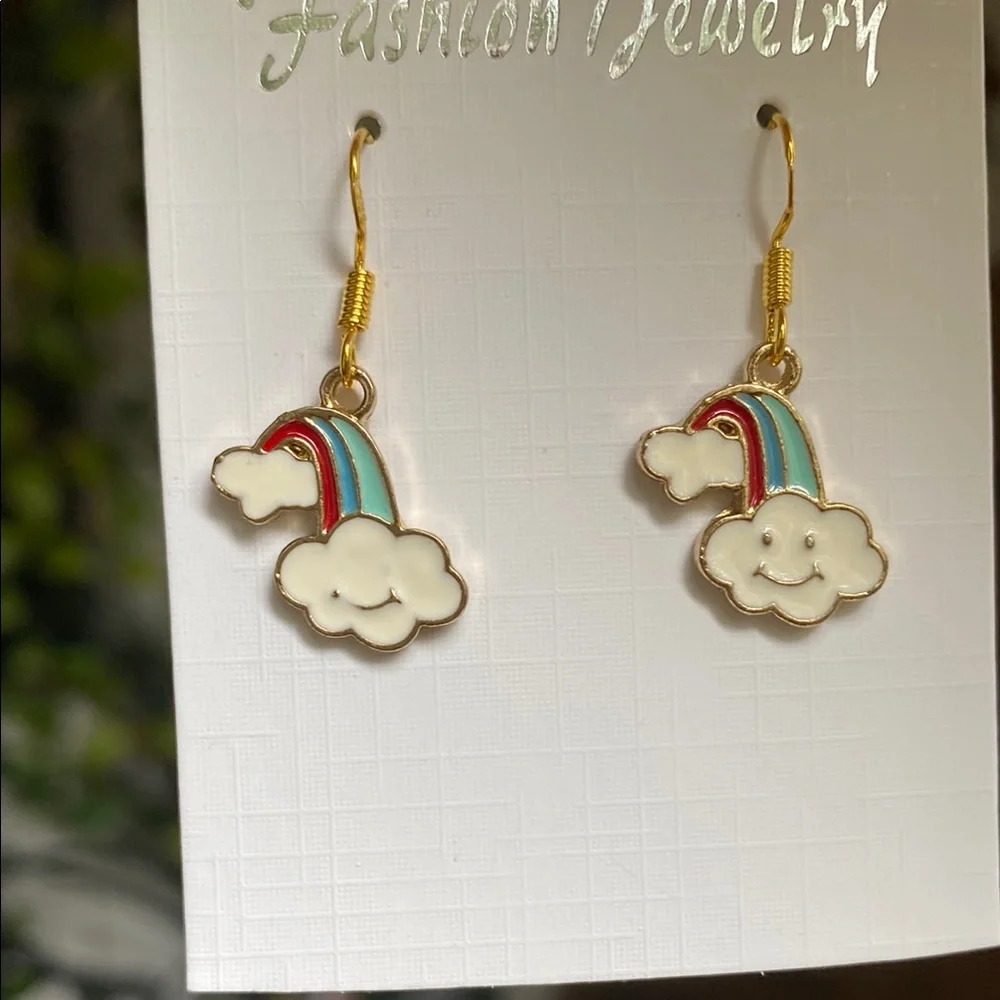 Rainbow Cloud Earrings for Kids